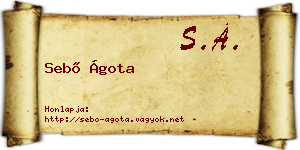 Sebő Ágota névjegykártya